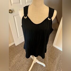 NEW WITH TAGS Black dressy tank with silver accents. Bought 4 a concert SIZE XL